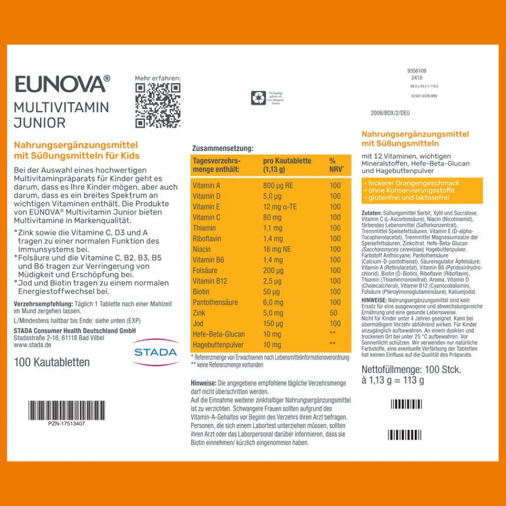 ® Junior Kautabletten Multivitamine für Kids|Eunova Outlet
