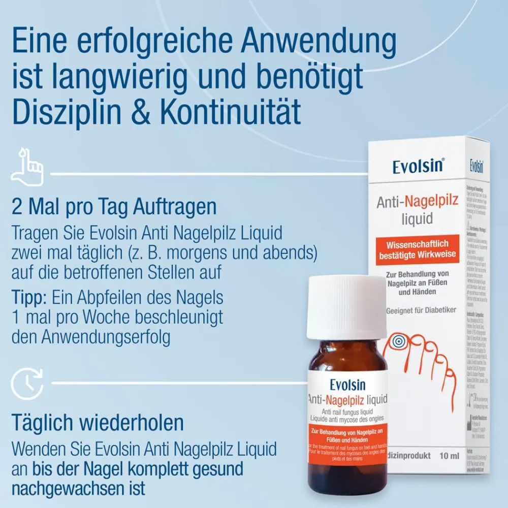 ® Anti-Nagelpilz Liquid - Nagelpilz Nagellack für Füsse und Hände - Wissenschaftlich bestätigte Wirkweise>Evolsin Online