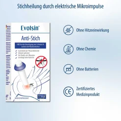 Evolsin® Anti Stich zur Behandlung von Insektenstichen OHNE Chemie & Hitze I elektrischer Insektenstichheiler lindert Juckreiz & Schwellungen><noscript><img width=