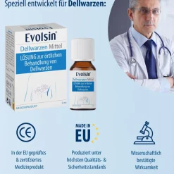 Evolsin® Dellwarzen Mittel I Für Erwachsene & Kinder ab 2 Jahren I Dellwarzen Behandlung mit Ätzkali><noscript><img width=