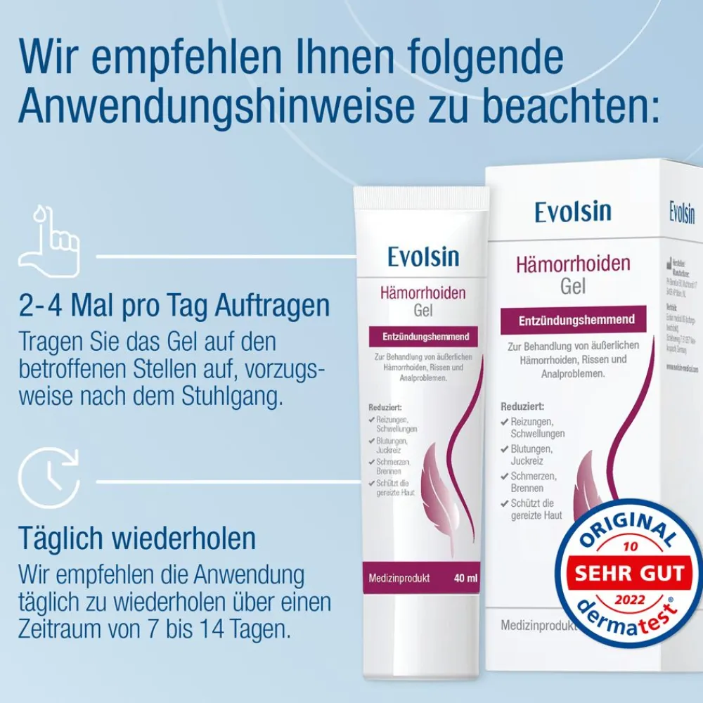 ® Hämorrhoiden Gel - Hämorrhoiden Salbe gegen Brennen, Schmerz & Juckreiz>Evolsin Discount