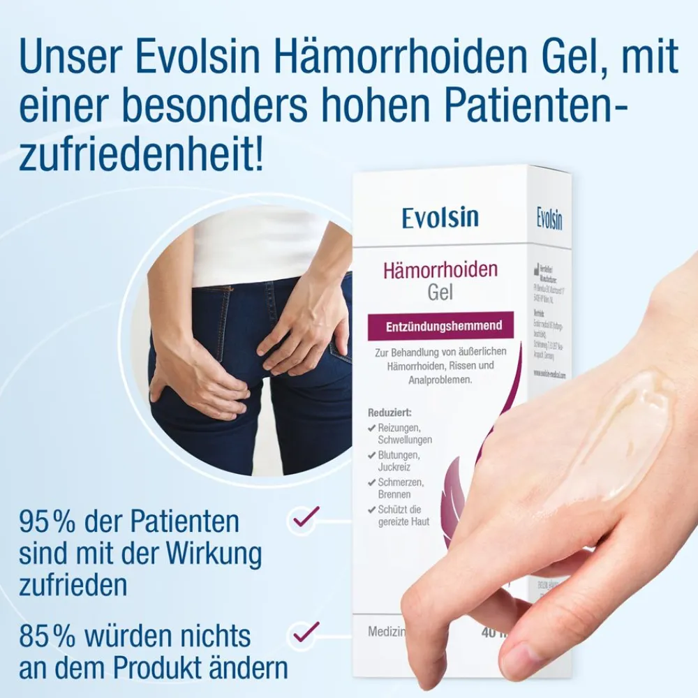 ® Hämorrhoiden Gel - Hämorrhoiden Salbe gegen Brennen, Schmerz & Juckreiz>Evolsin Discount