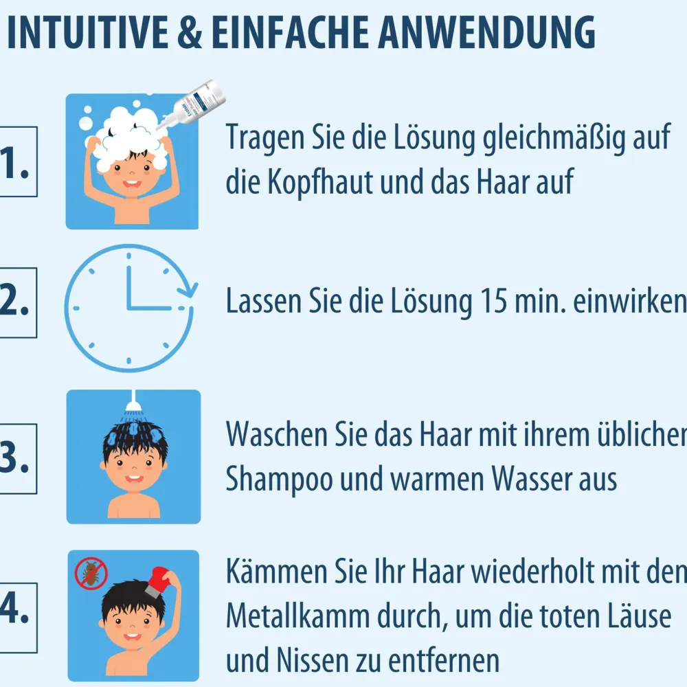 Evolsin® 120ml Läuseshampoo & Läusekamm – bei Befall von Nissen & Kopfläusen – Läusemittel schonend für die Kopfhaut>