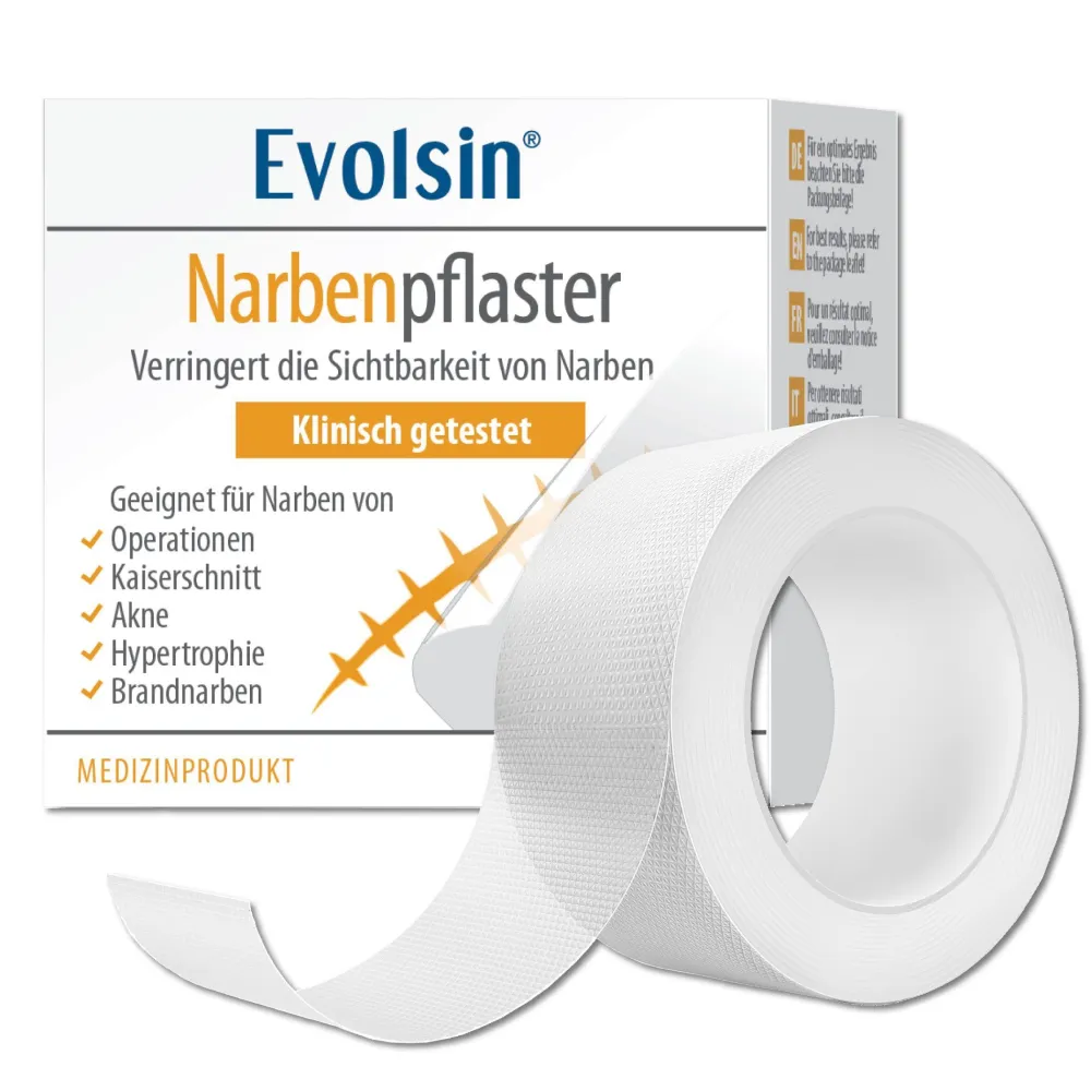 Evolsin® Transparentes Narbenpflaster – für Narben aller Art – Narbenpflaster aus Silikon reduziert sichtbar Narben - für eine einfache Behandlung (200 cm)| Outlet