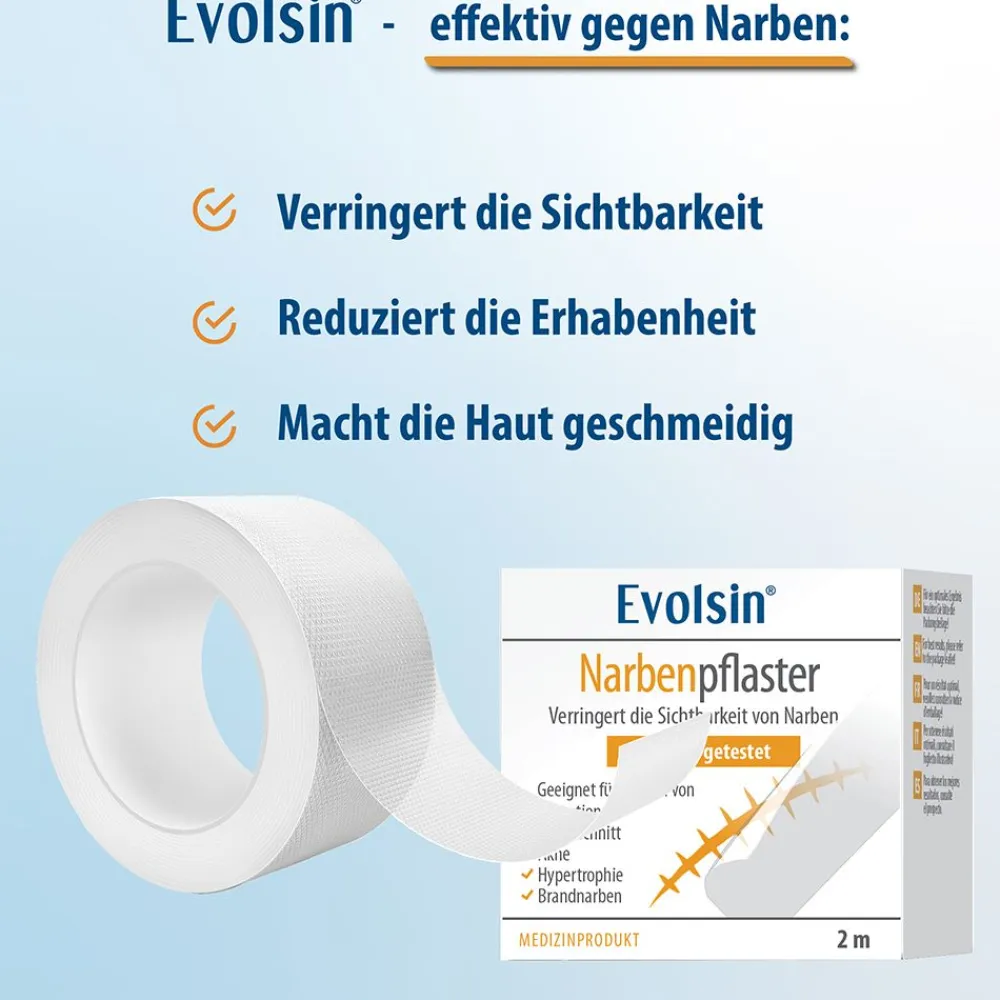 Evolsin® Transparentes Narbenpflaster – für Narben aller Art – Narbenpflaster aus Silikon reduziert sichtbar Narben - für eine einfache Behandlung (200 cm)| Outlet