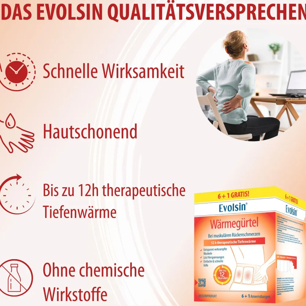 ® Wärmegürtel – Wärmeumschläge zur Linderung muskulärer Rückenschmerzen|Evolsin Discount