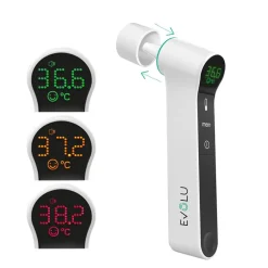 EVOLU INFRARED präzises Infrarot Fieber-Thermometer kontaktlos, 3 in 1 für Stirn, Ohr und Umgebung>