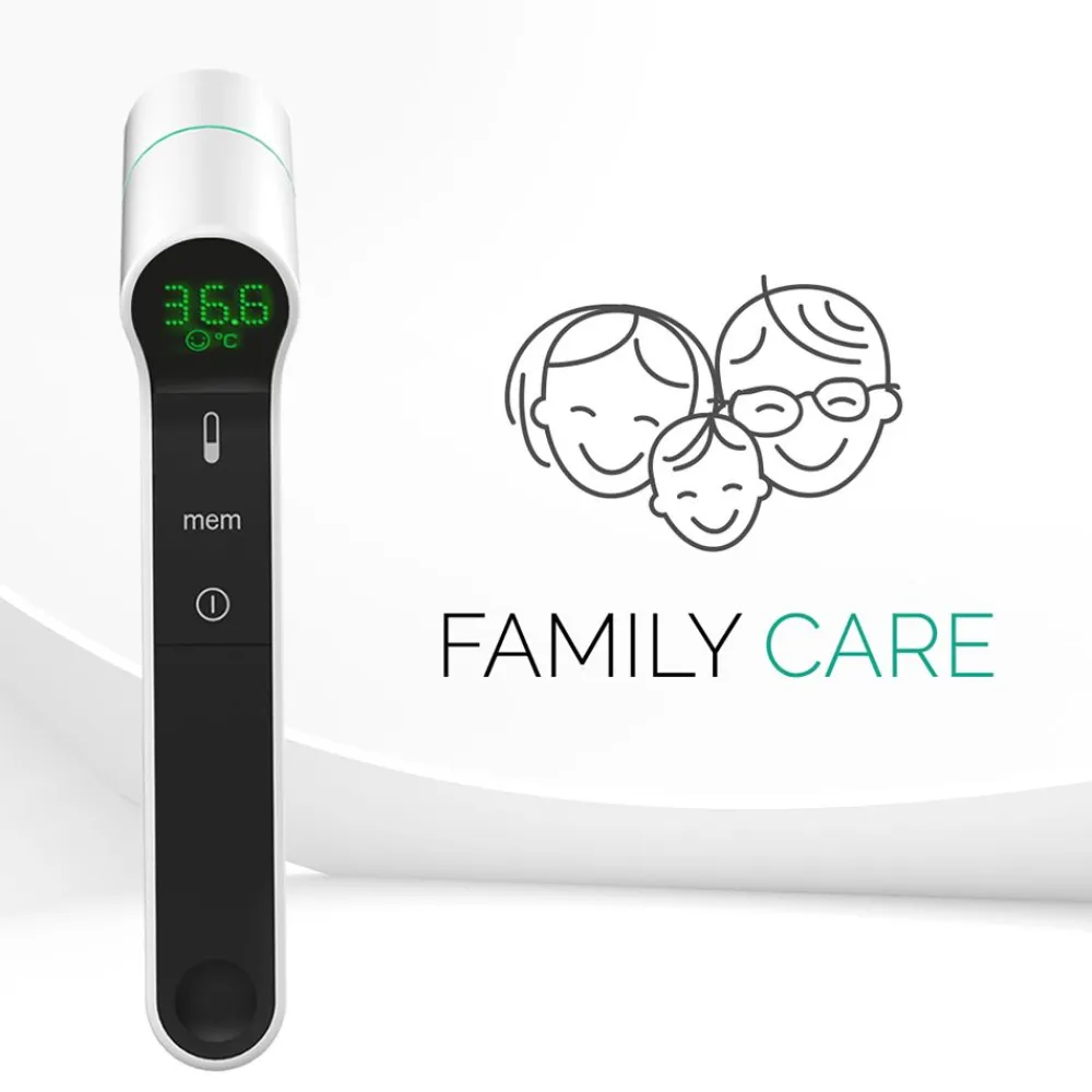 EVOLU INFRARED präzises Infrarot Fieber-Thermometer kontaktlos, 3 in 1 für Stirn, Ohr und Umgebung>