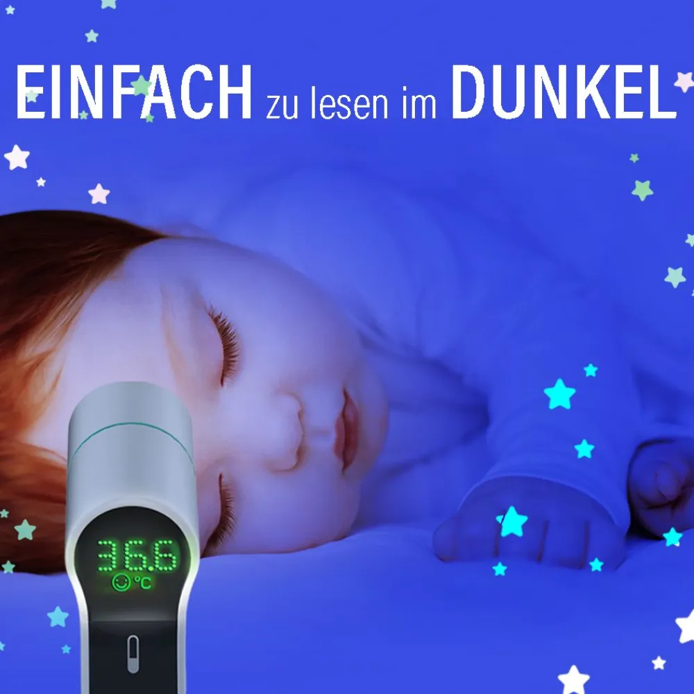 EVOLU INFRARED präzises Infrarot Fieber-Thermometer kontaktlos, 3 in 1 für Stirn, Ohr und Umgebung>