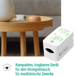EVOLU PULS OXIMETER Finger-Pulsoximeter extra soft für Zuhause + unterwegs><noscript><img width=