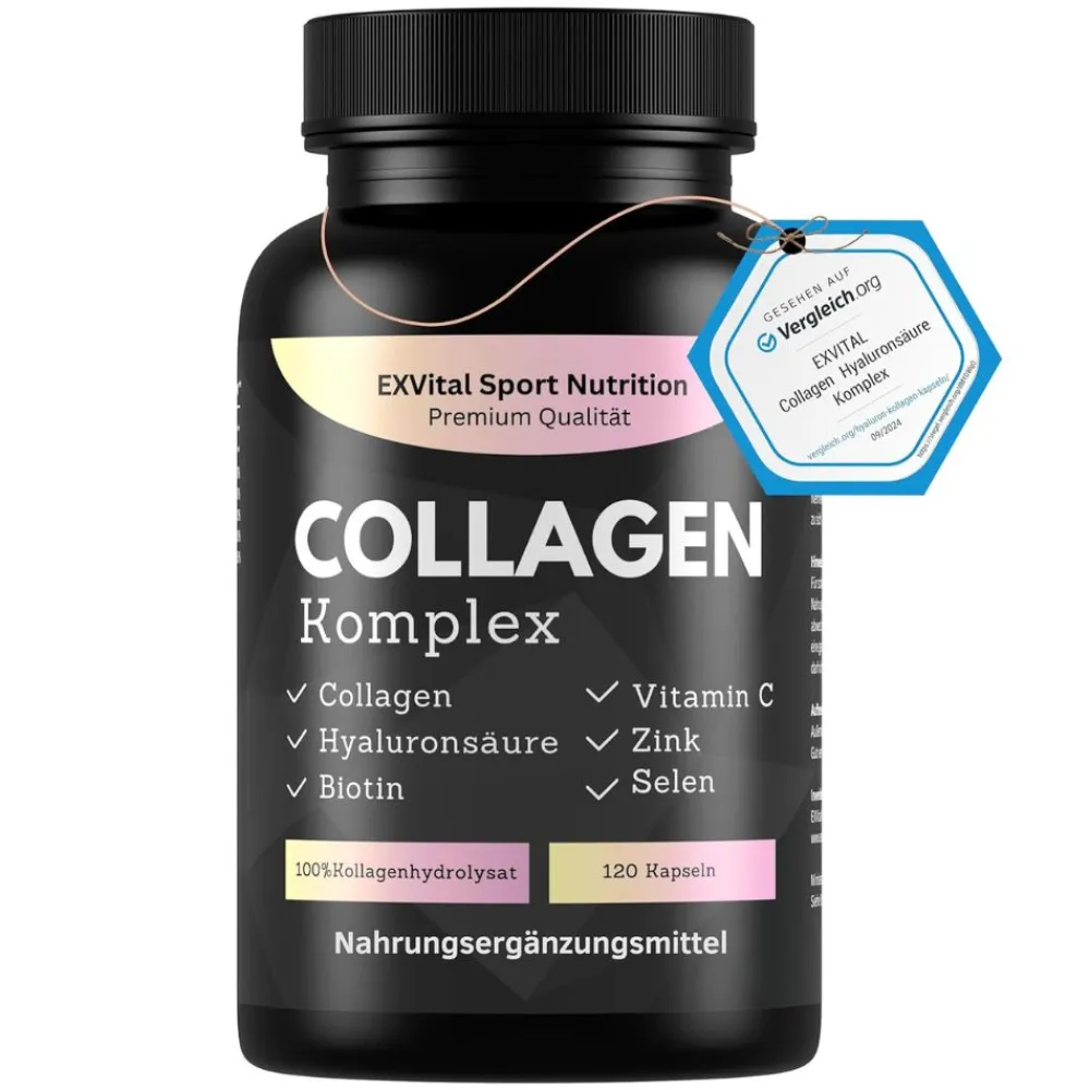® Collagen Hyaluronsäure Komplex 120 Kapseln Kollagen>EXVITAL New