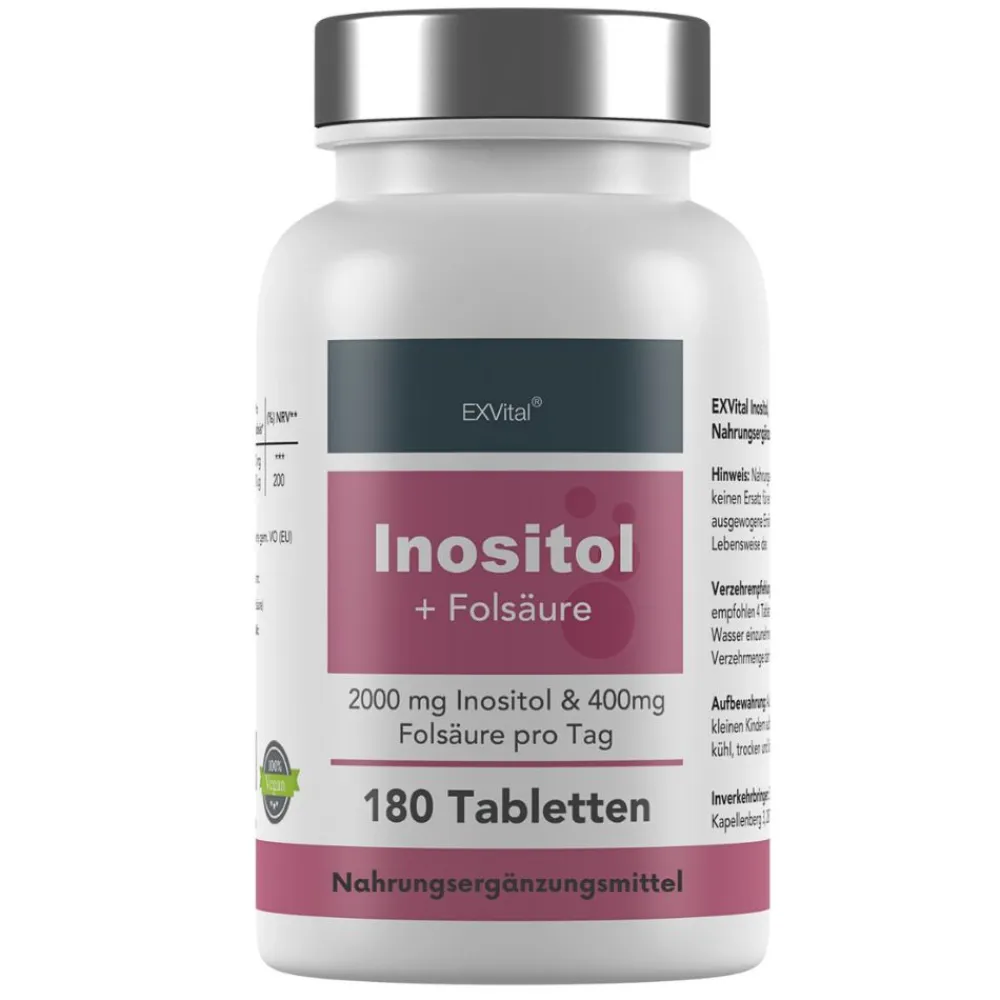 ® Inositol Vitamin B8 mit Folsäure 180 Tabletten>EXVITAL New