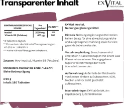 ® Inositol Vitamin B8 mit Folsäure 180 Tabletten><noscript><img width=