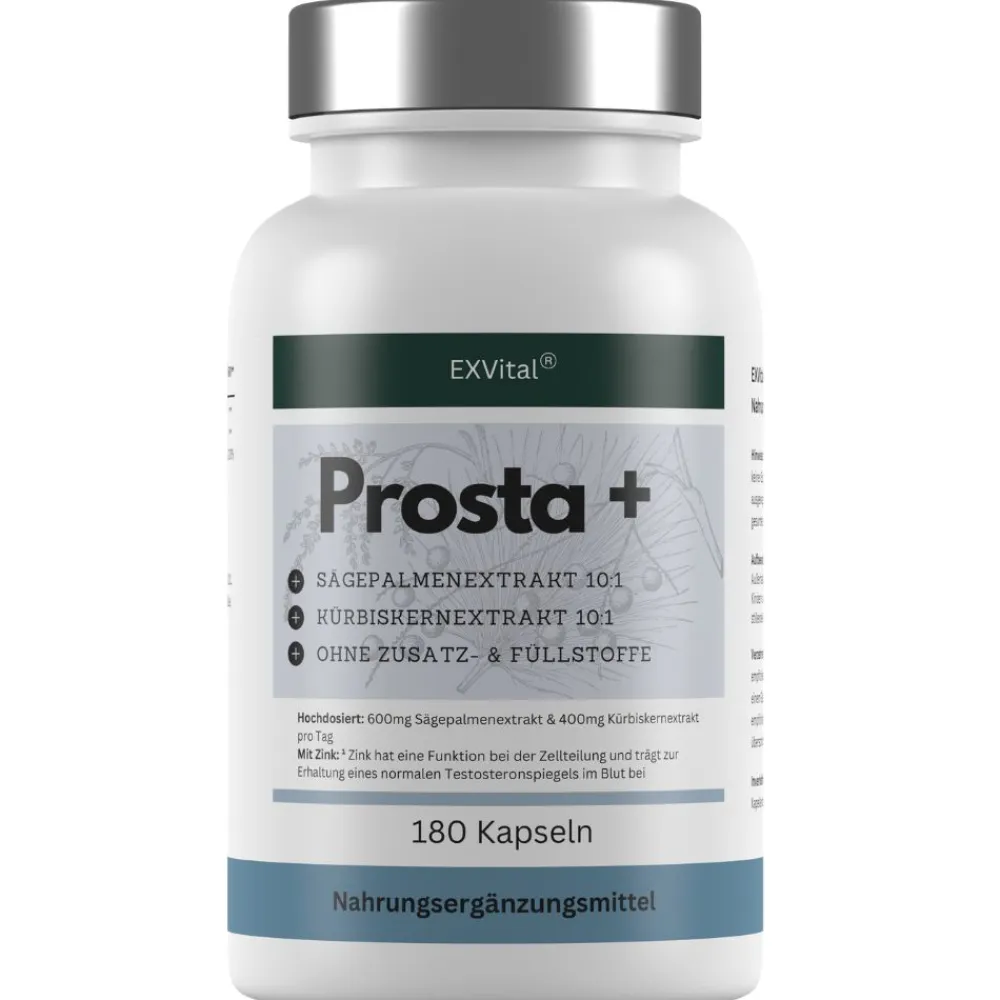 EXVital® Prosta+ Kapseln mit Sägepalmen-, Kürbiskernextrakt & Zink| Sale