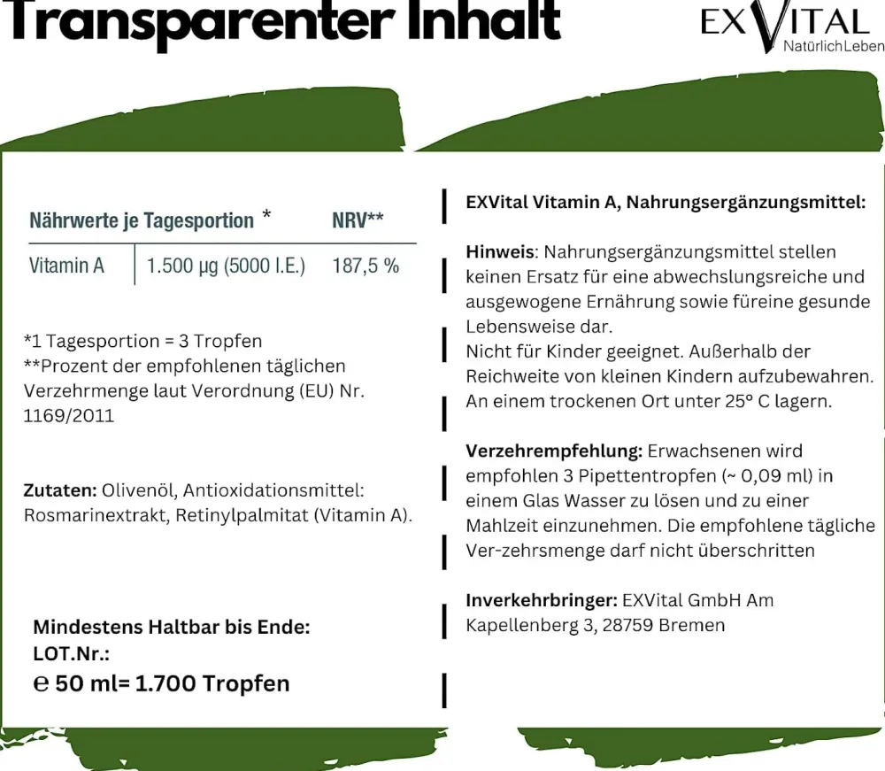 ® Vitamin A Tropfen (Retinol)>EXVITAL Clearance