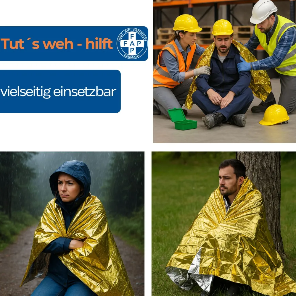 FAP First Aid Products - Erste-Hilfe Rettungsdecke 160 x 210 cm – Gold/Silber> Sale
