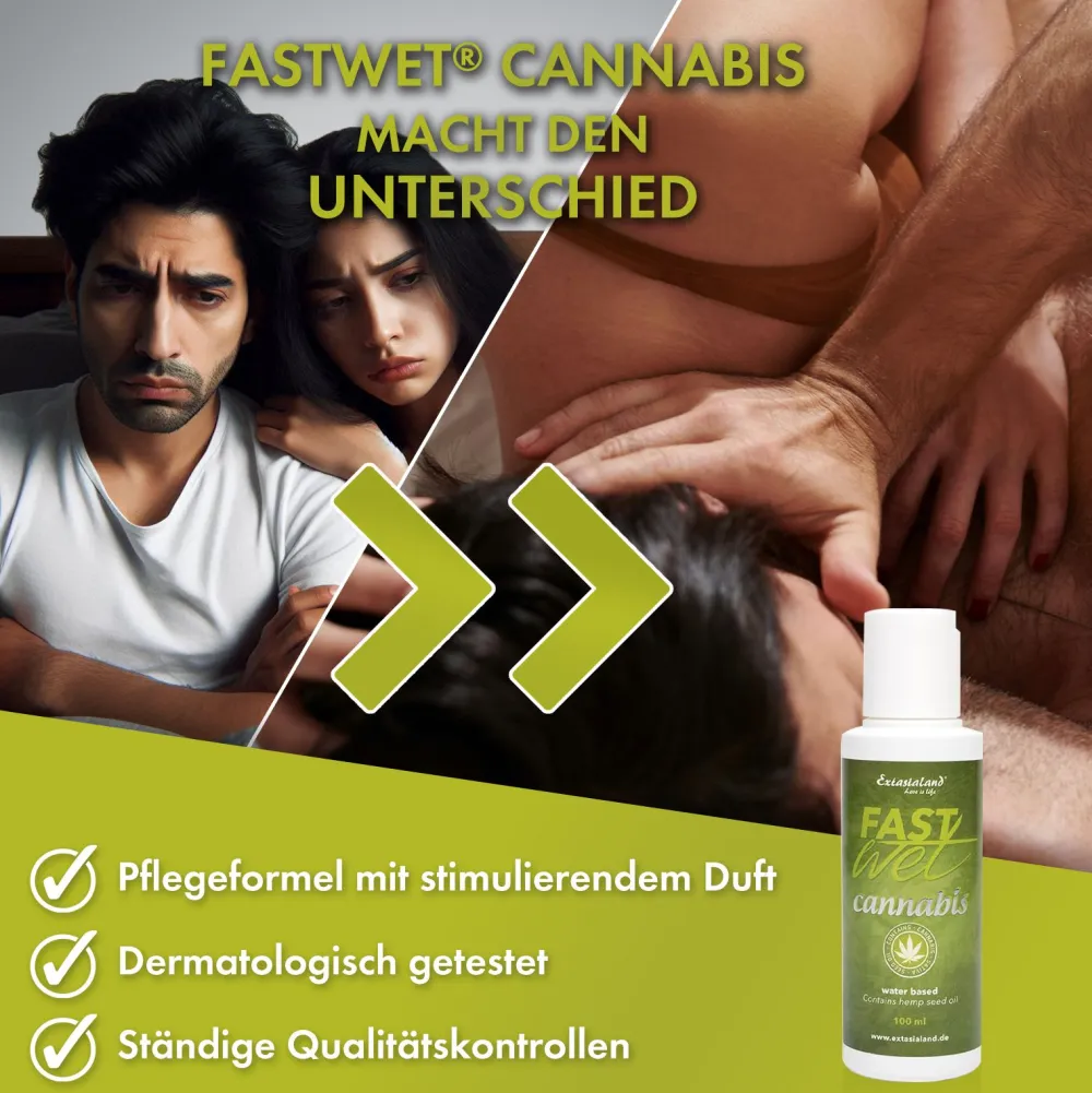 Fastwet® Cannabis Gleitgel sensitiv mit Sativa Hanfsamenöl und Agave bei Scheidentrockenheit| Best