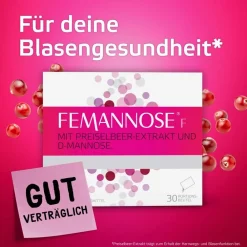 Femannose F – Trinkgranulat mit je 2000 mg D-Mannose Pulver und 100 mg Preiselbeer-Extrakt>FEMANNOSE N