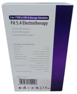 Fit 5.4 TENS/EMS: 3-in-1 Reizstromgerät, Schmerzlinderung, Training, Massage, inkl. 4 Elektroden| Sale