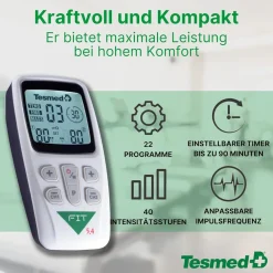 Fit 5.4 TENS/EMS: 3-in-1 Reizstromgerät, Schmerzlinderung, Training, Massage, inkl. 4 Elektroden| Sale