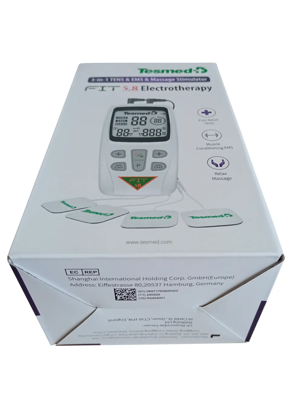 Fit 5.8 TENS/EMS: 3-in-1 Reizstromgerät, Schmerzlinderung, Training, Massage, inkl. 8 Elektroden> Outlet