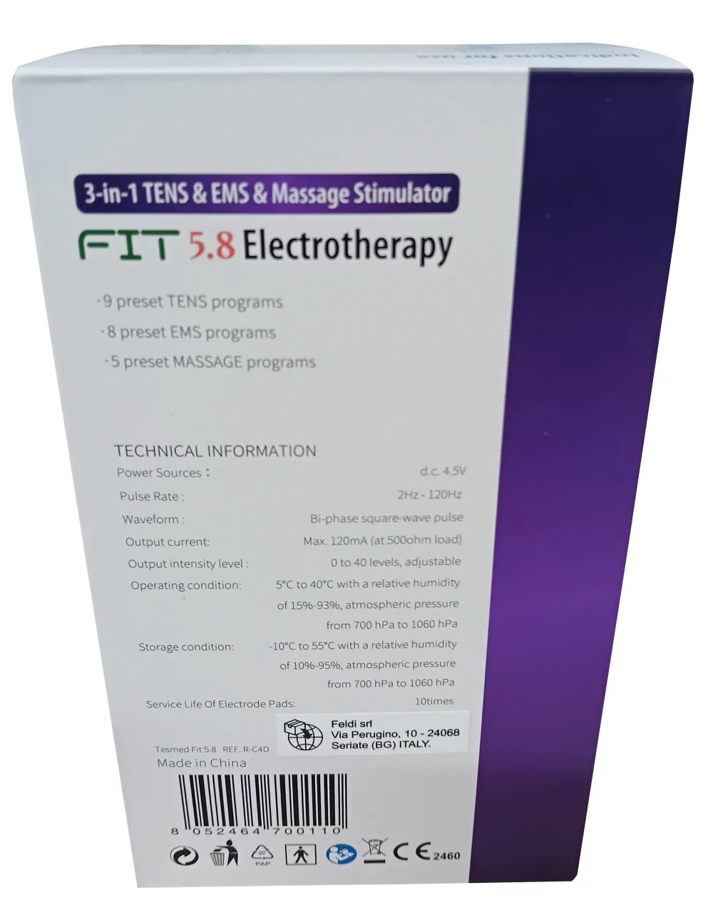 Fit 5.8 TENS/EMS: 3-in-1 Reizstromgerät, Schmerzlinderung, Training, Massage, inkl. 8 Elektroden> Outlet