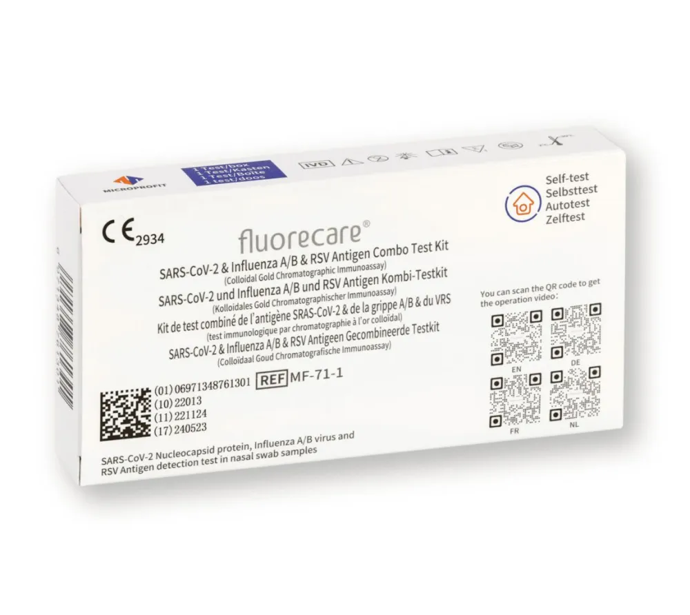 Kombitest SARS-CoV-2 & Influenza A/B & RSV + Gratis BLT Desinfektionsmittel>fluorecare Outlet