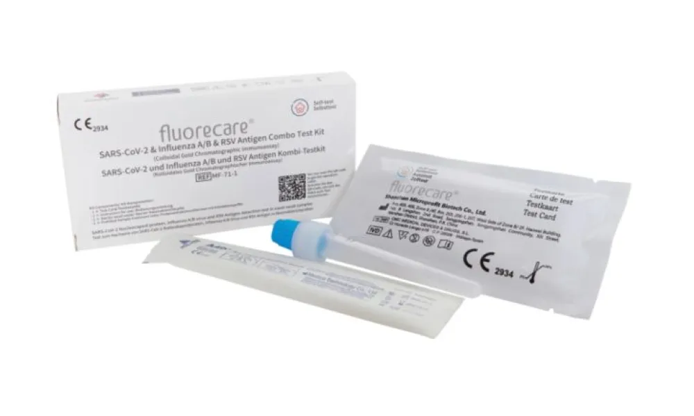Kombitest SARS-CoV-2 & Influenza A/B & RSV + Gratis BLT Desinfektionsmittel>fluorecare Outlet