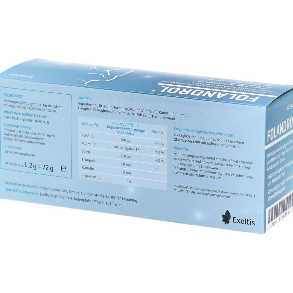 Folandrol: speziell für den Mann – mit myo-Inositol, Folsäure und Selen| Clearance