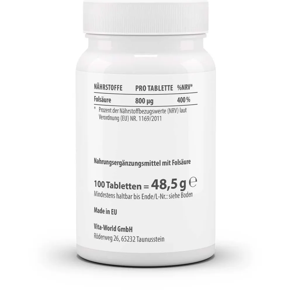 Folsäure 800 µg> Clearance