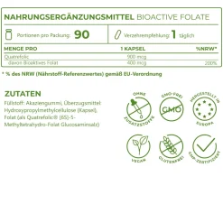 Folsäure 400 µg Bioaktiv - BioActive Folate Vitality Nutritionals| Clearance