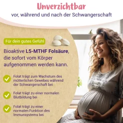Folsäure Tabletten bioaktiv (L-5-MTHF-Ca) - von PregniVital®| Online