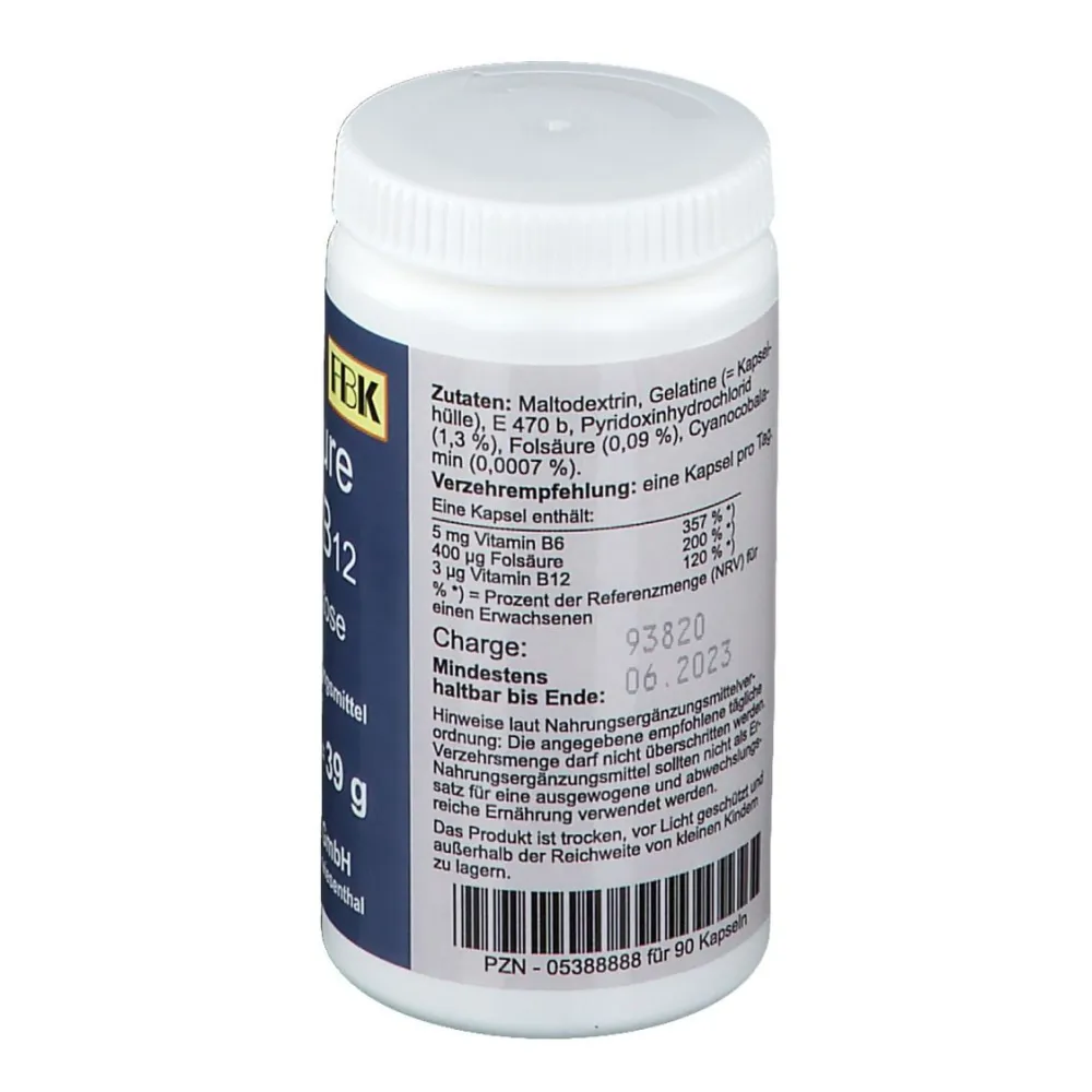 Folsäure + Vitamin B6 + Vitamin B12 ohne Lactose>