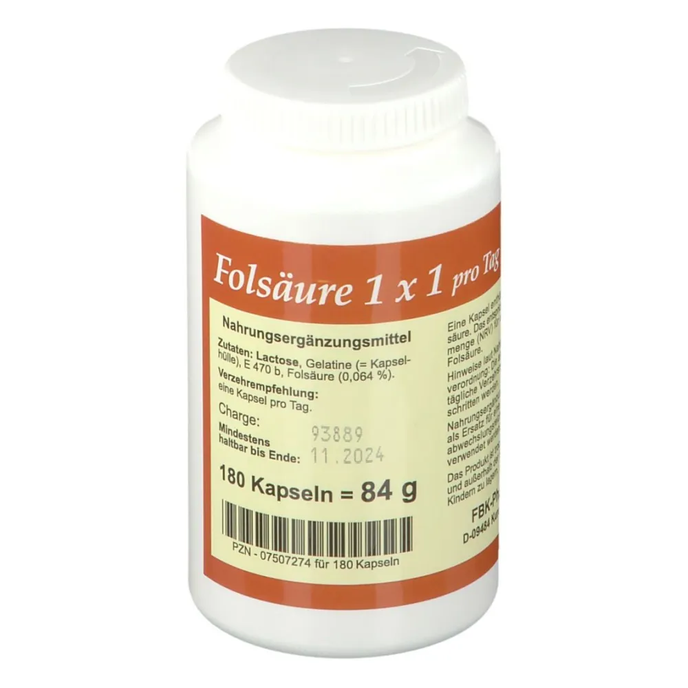 Folsäure 1 x 1 pro Tag> Clearance