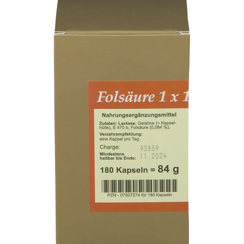 Folsäure 1 x 1 pro Tag> Clearance
