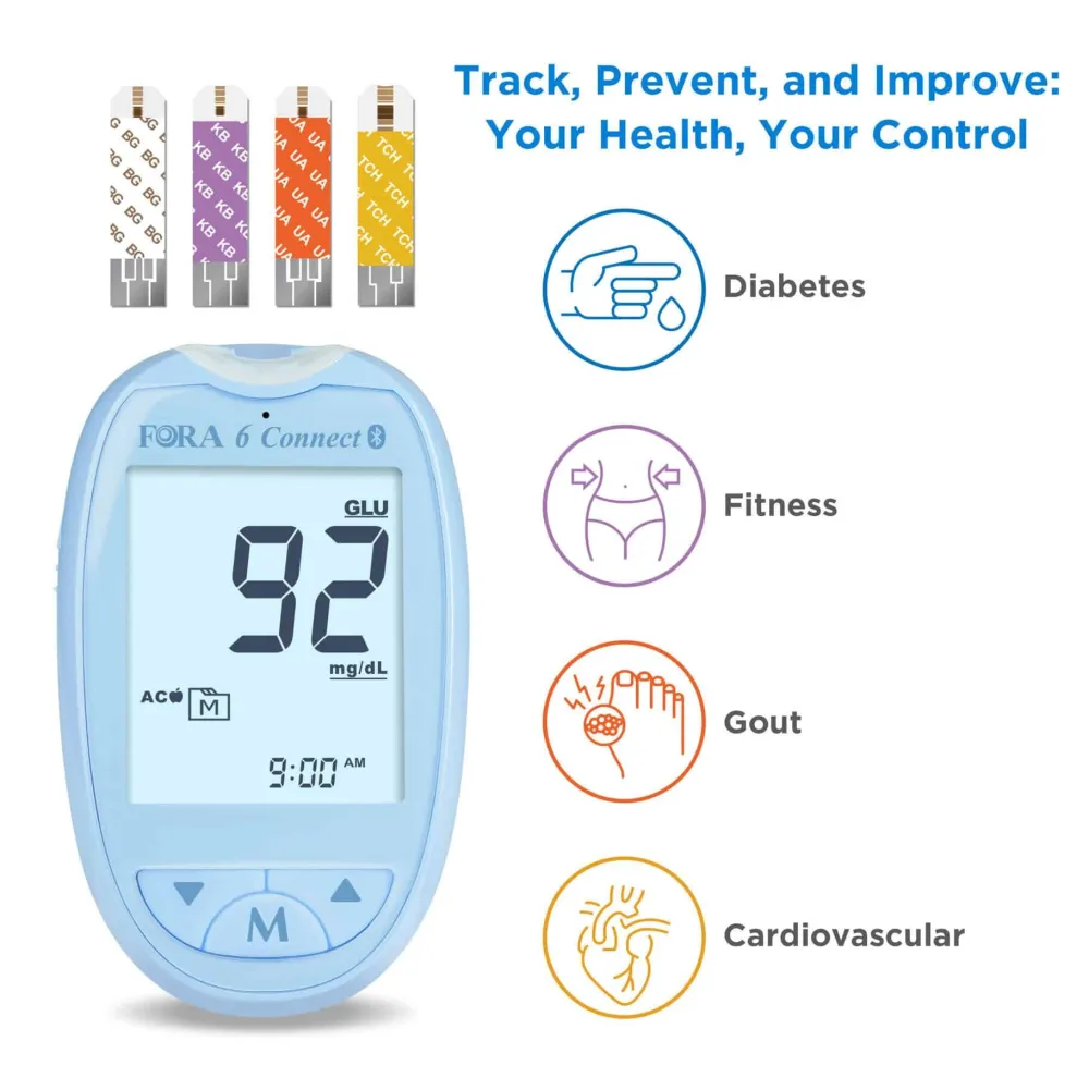 FORA 6 Connect Blutzuckermessgerät – mg/dl - The Tester>