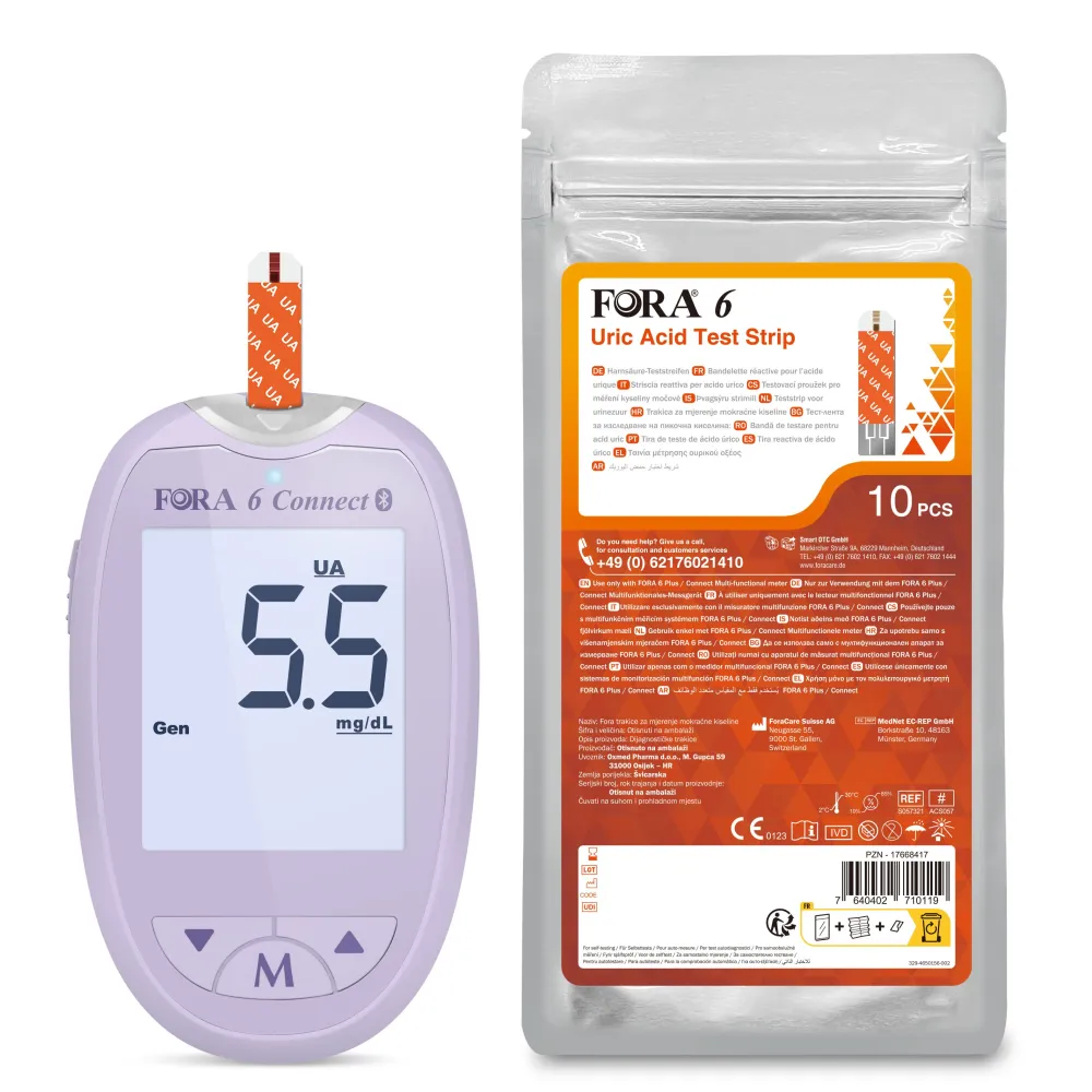 FORA 6 Connect Harnsäure-Messgerät - mg/dl - The Tester| Online