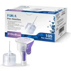 FORA Pen-Nadeln 31G 8mm (105 Stück) - Insulin Pen Nadeln - Nadeln für Spritzen - The|TESTER Outlet