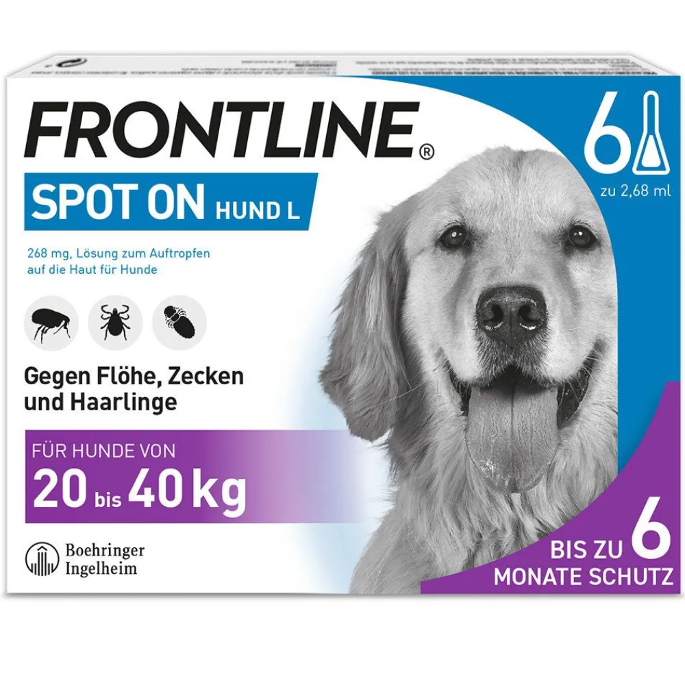 ® SPOT ON Hund (20-40kg) gegen Zecken und Flöhe|Frontline Discount