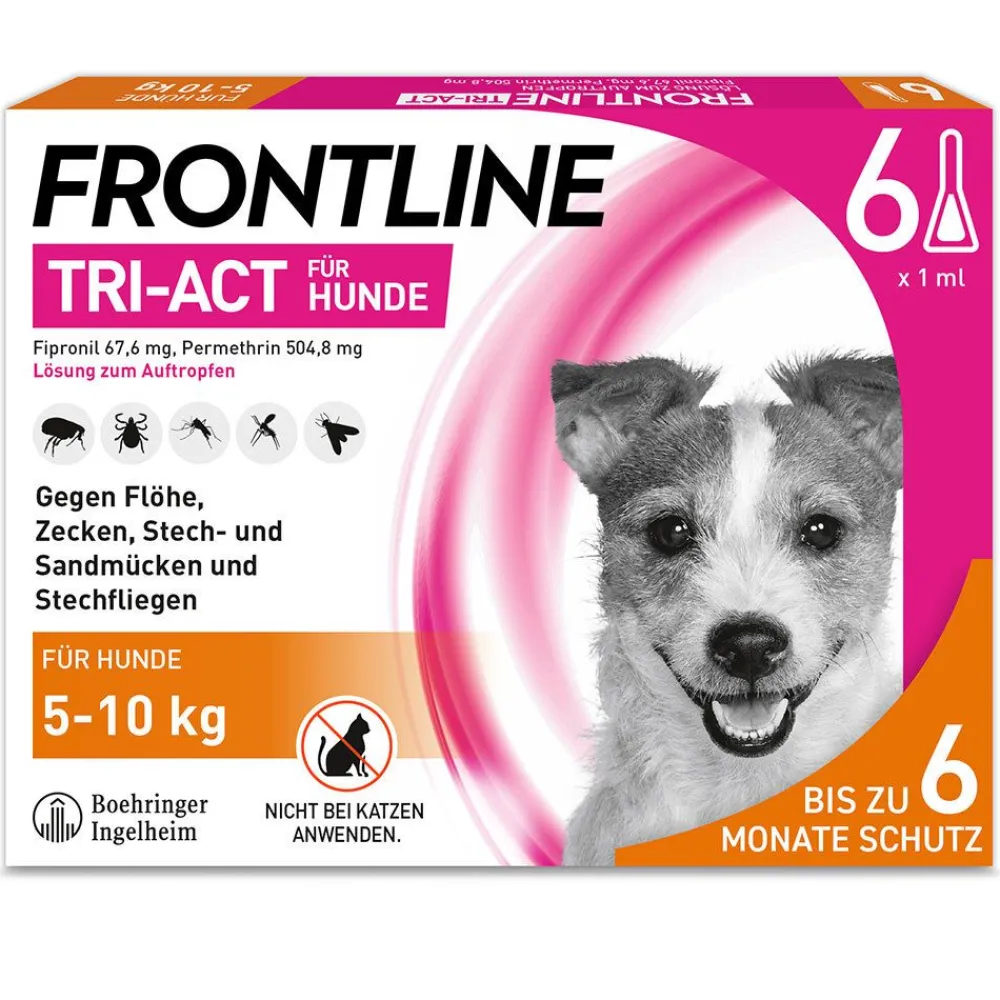 TRI-ACT® gegen Zecken, Flöhe und fliegende Insekten beim Hund (5-10kg)|Frontline