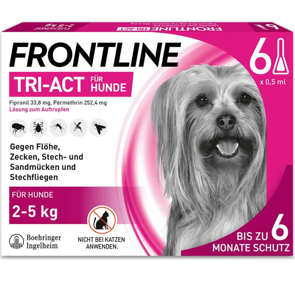 TRI-ACT® gegen Zecken, Flöhe und fliegende Insekten beim Hund (2-5kg)>Frontline New