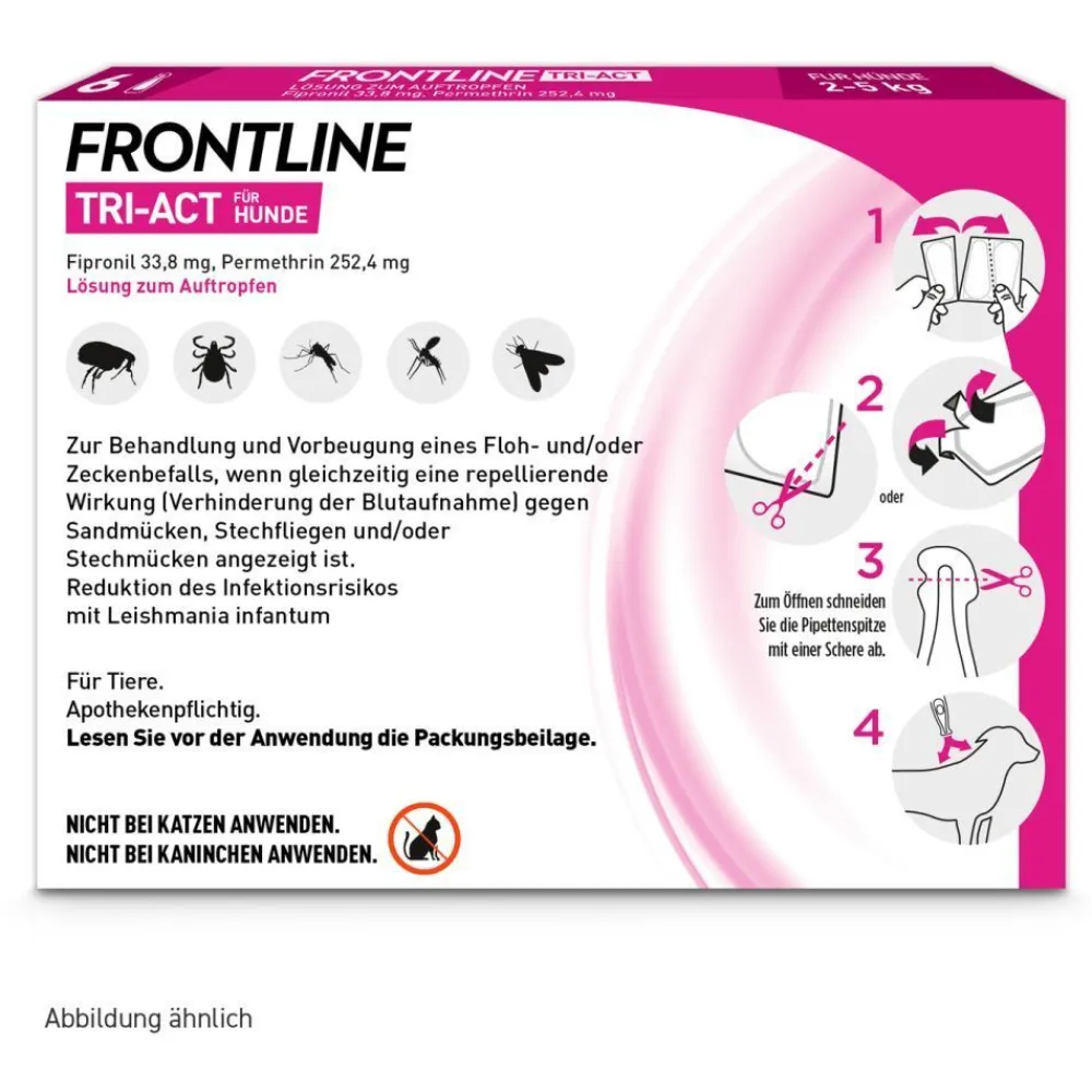 TRI-ACT® gegen Zecken, Flöhe und fliegende Insekten beim Hund (2-5kg)>Frontline New
