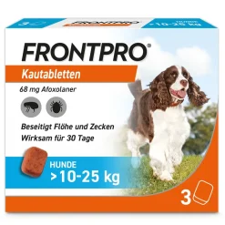 FRONTPRO® Kautablette gegen Zecken und Flöhe für Hunde (>10-25kg)| Discount