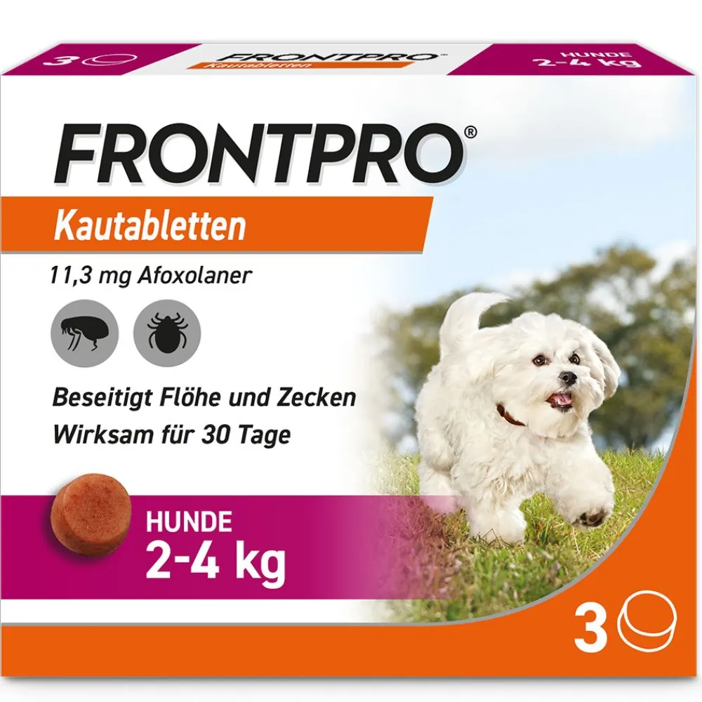FRONTPRO® Kautablette gegen Zecken und Flöhe für Hunde (2-4kg)> Hot