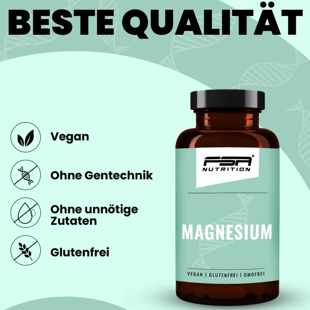 Magnesium Bisglycinat und Citrate 120 Kapseln im Glas|FSA NUTRITION Online