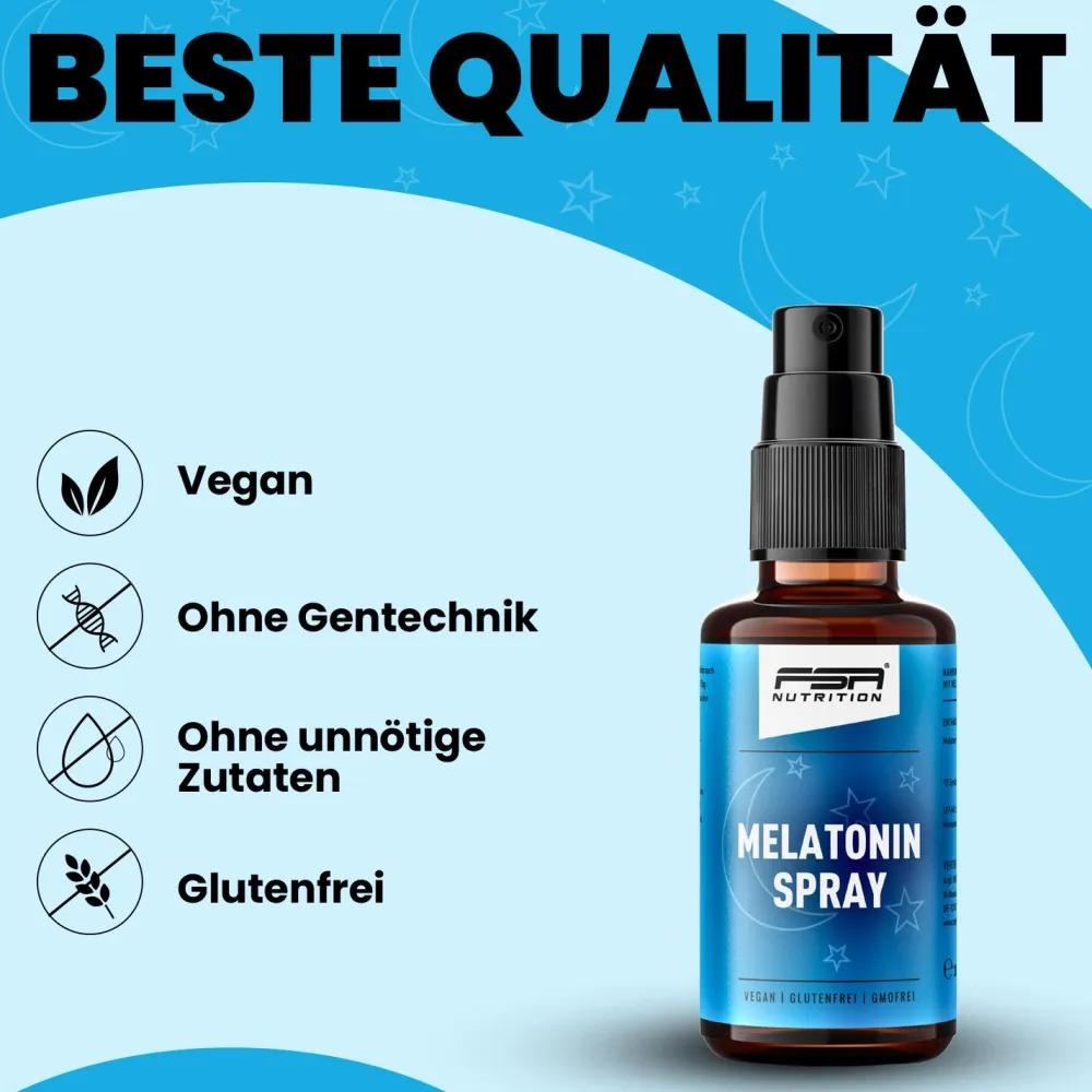 Melatonin Einschlafspray 1 mg auf Wasserbasis & ohne Alkohol>FSA NUTRITION Best