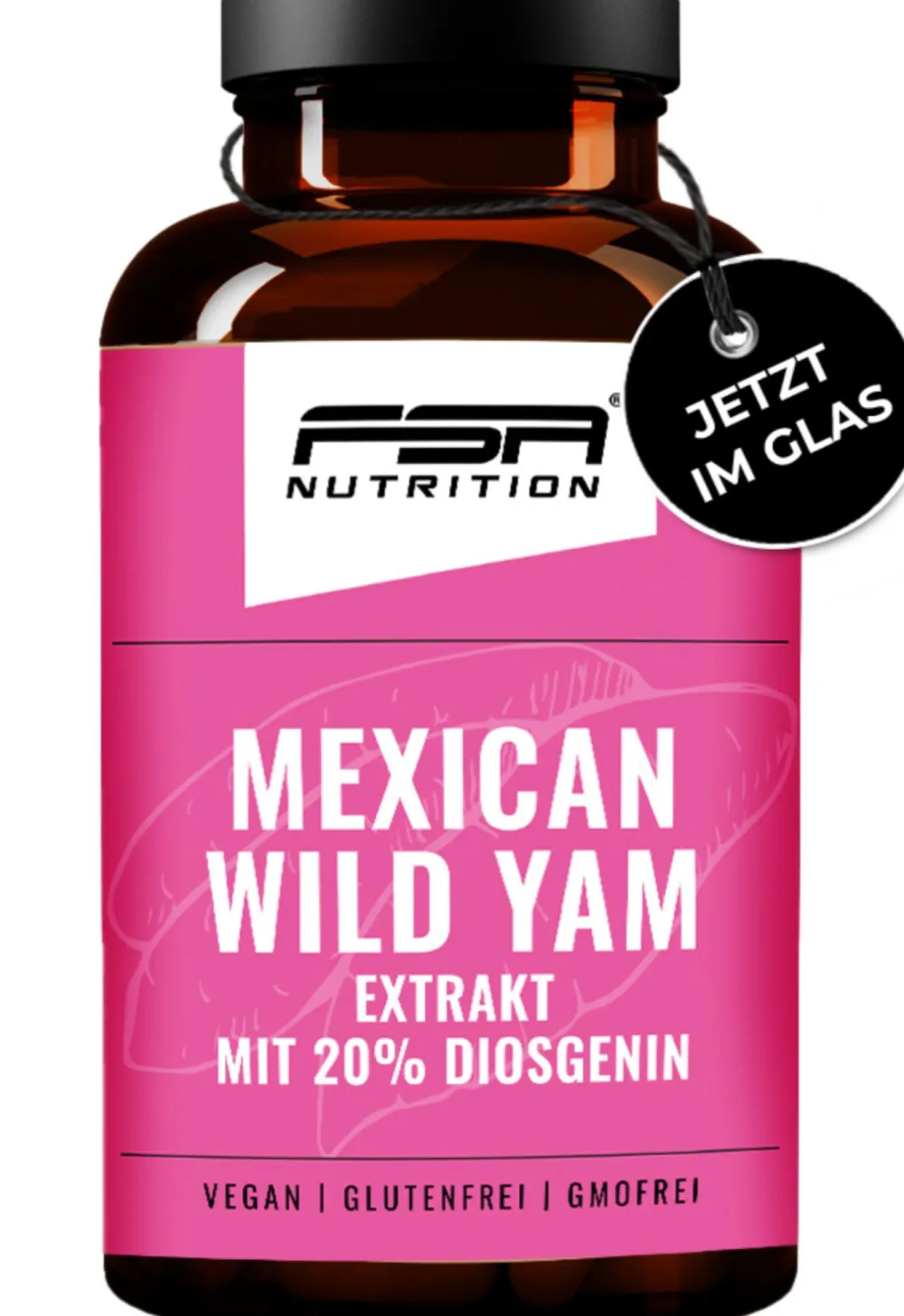 Yamswurzel Extrakt | Mexican Wild Yams Extrakt mit 20% Diosgenin 180 Kapseln im Glas|FSA NUTRITION Sale