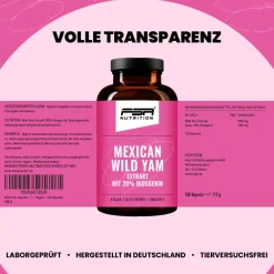 Yamswurzel Extrakt | Mexican Wild Yams Extrakt mit 20% Diosgenin 180 Kapseln im Glas|FSA NUTRITION Sale