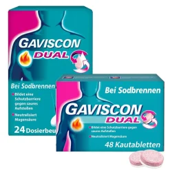 ® Dual Suspension + Dual Kautabletten mit Zweifachwirkung gegen Sodbrennen>Gaviscon Hot