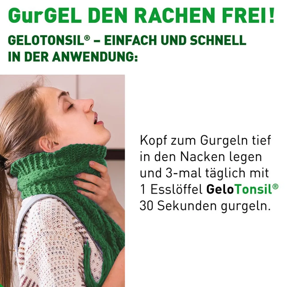 GeloTonsil Gurgelgel lindert Halsschmerzen & Schluckbeschwerden| Hot